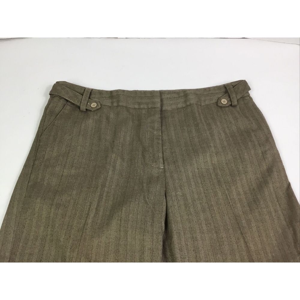 D.F.A.New York womens Shorts stretch cuffs Khaki tweed‎ Bermuda golf Size 14 - Picture 2 of 9